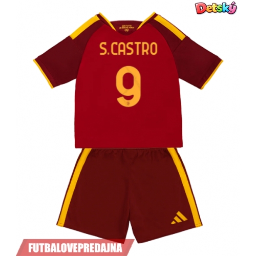 Lacne Dětský Futbalové dres AS Roma Santiago Castro #9 2026-27 Krátky Rukáv - Domáci (+ trenírky)